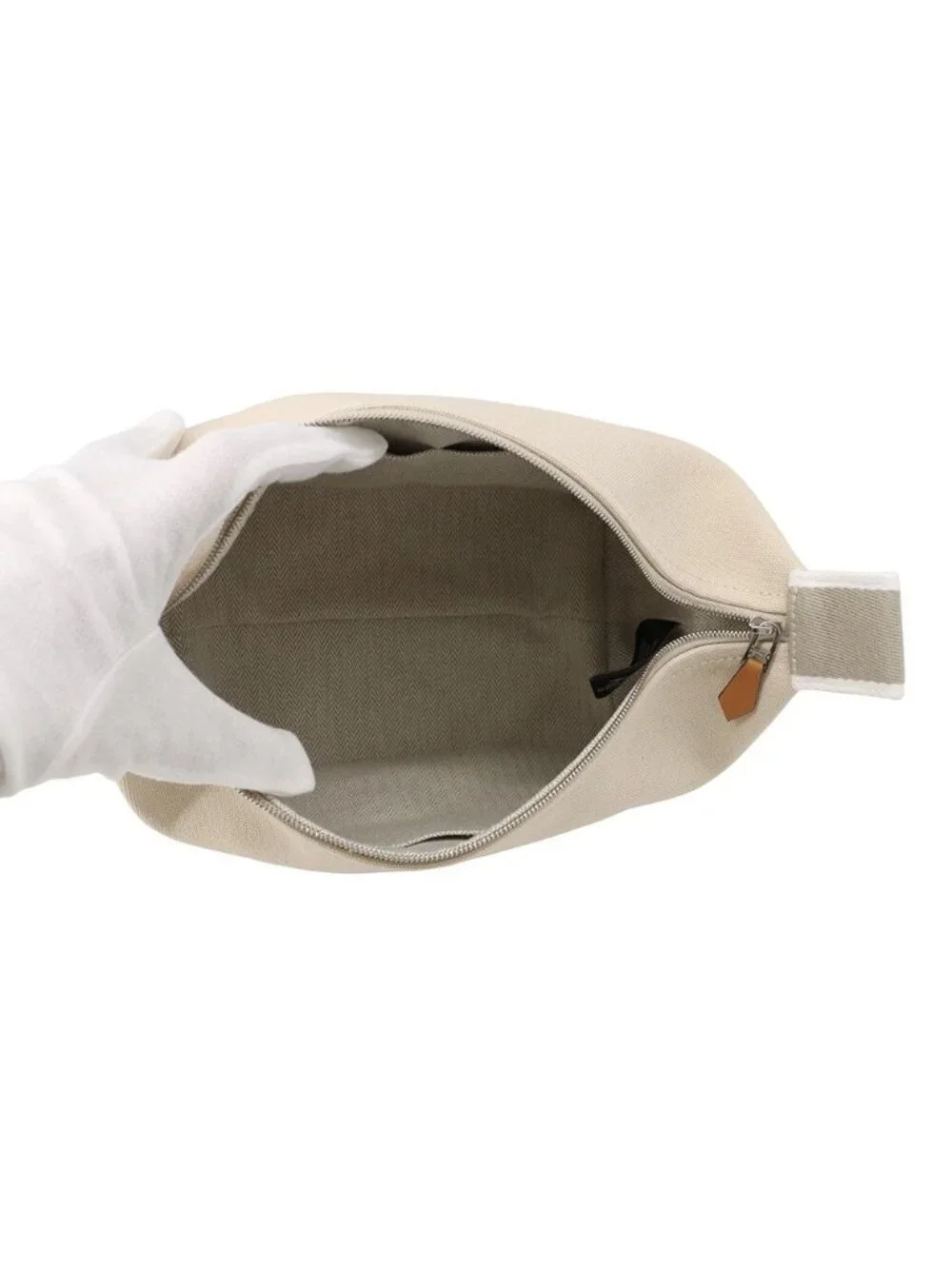 Hermes Pouch Bride-a-Brac PM Natural Silver Canvas Case
